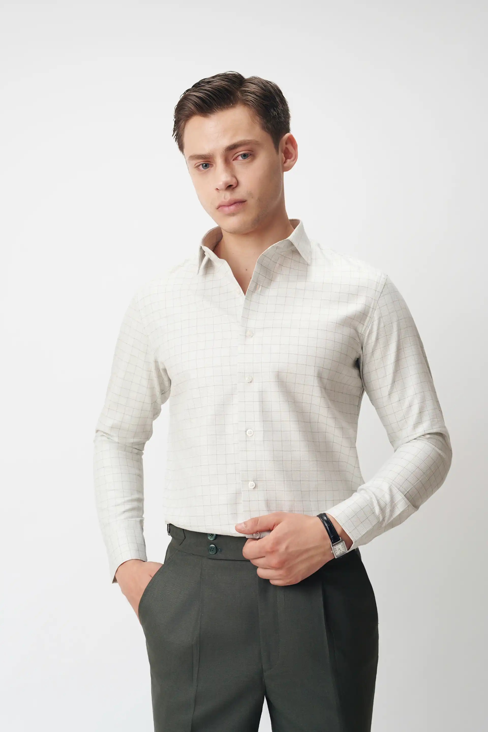 Green & White Checked Shirt