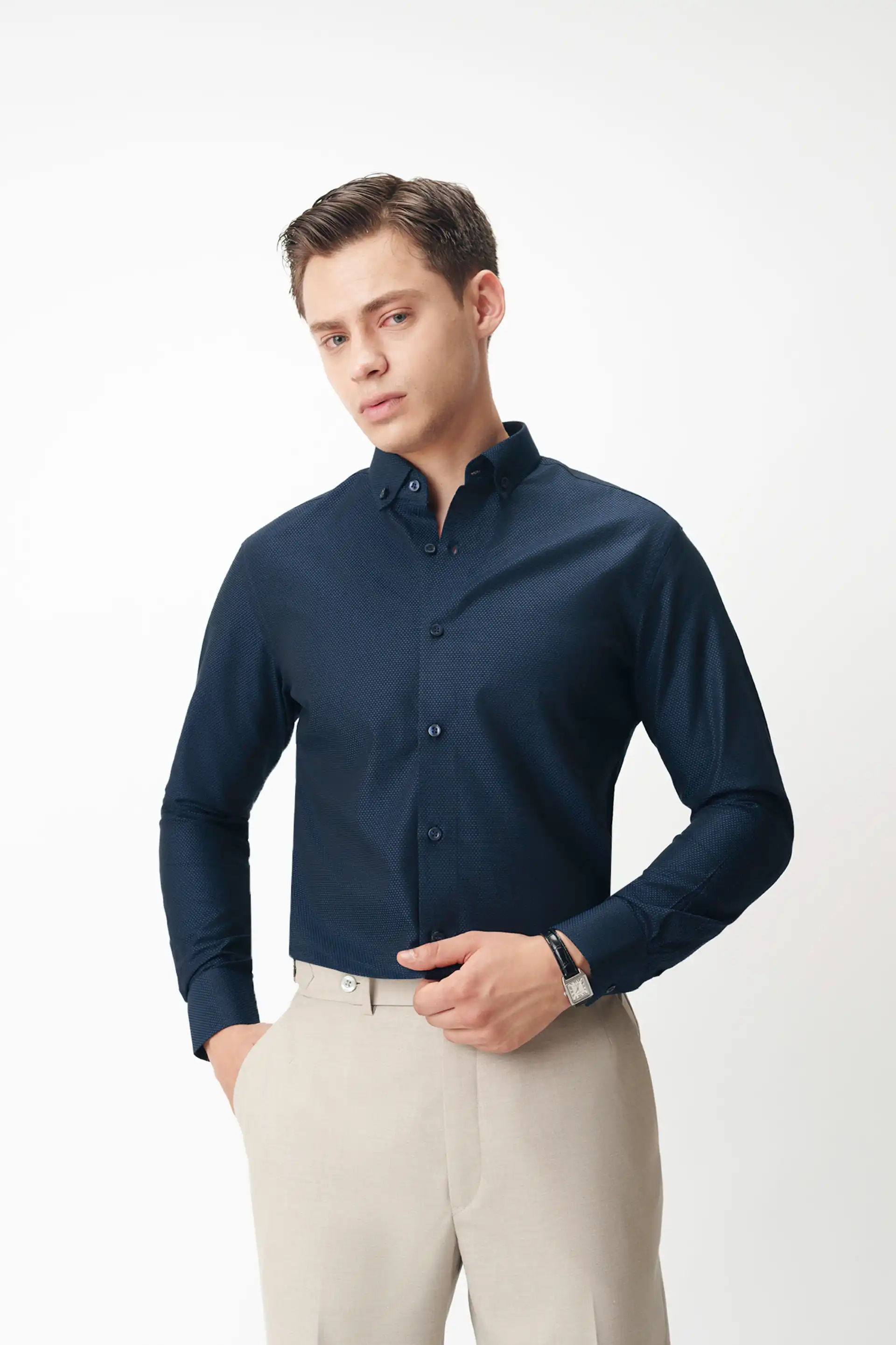 Navy Structured Shirt