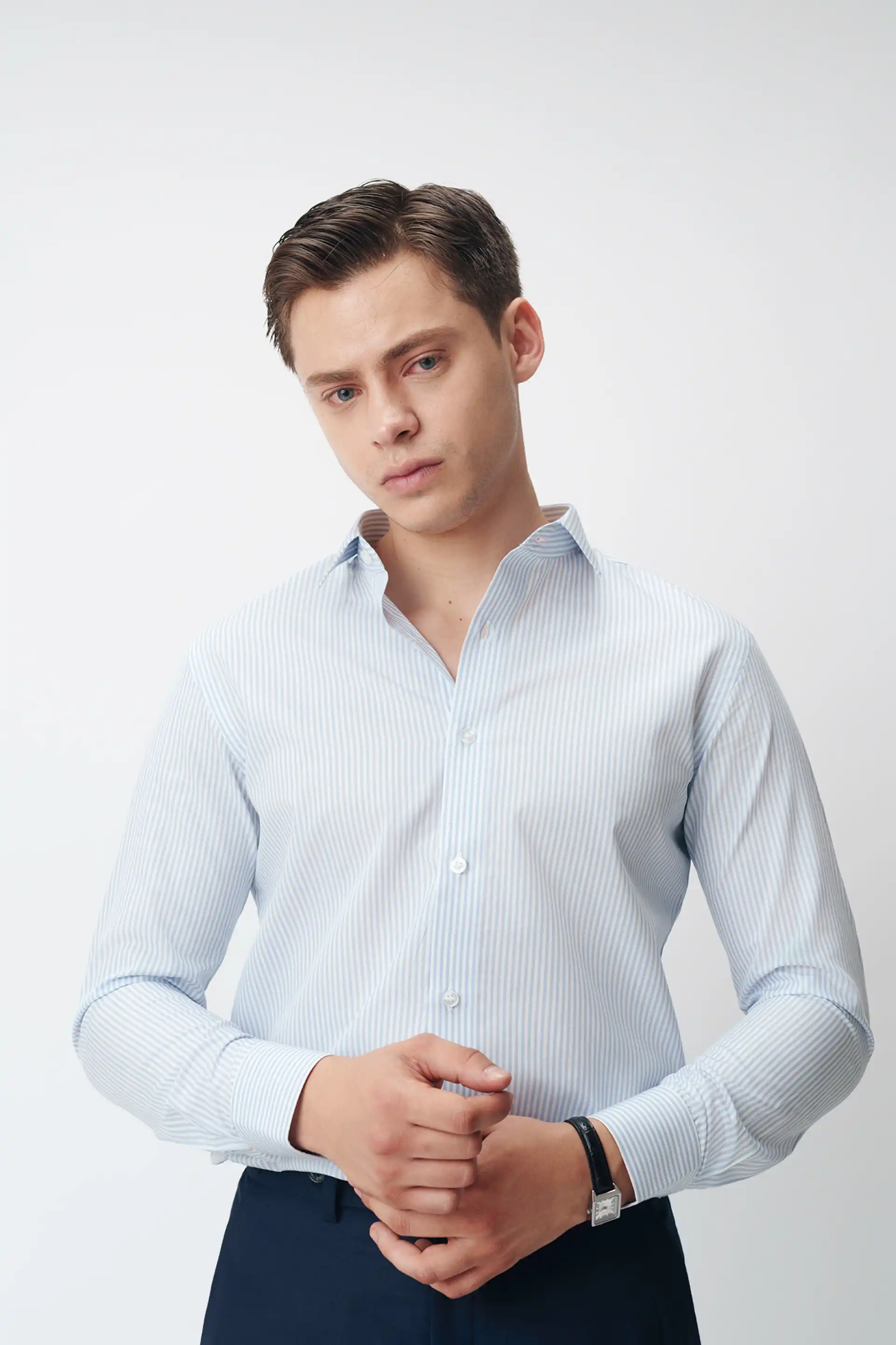 Sky Blue Striped Shirt