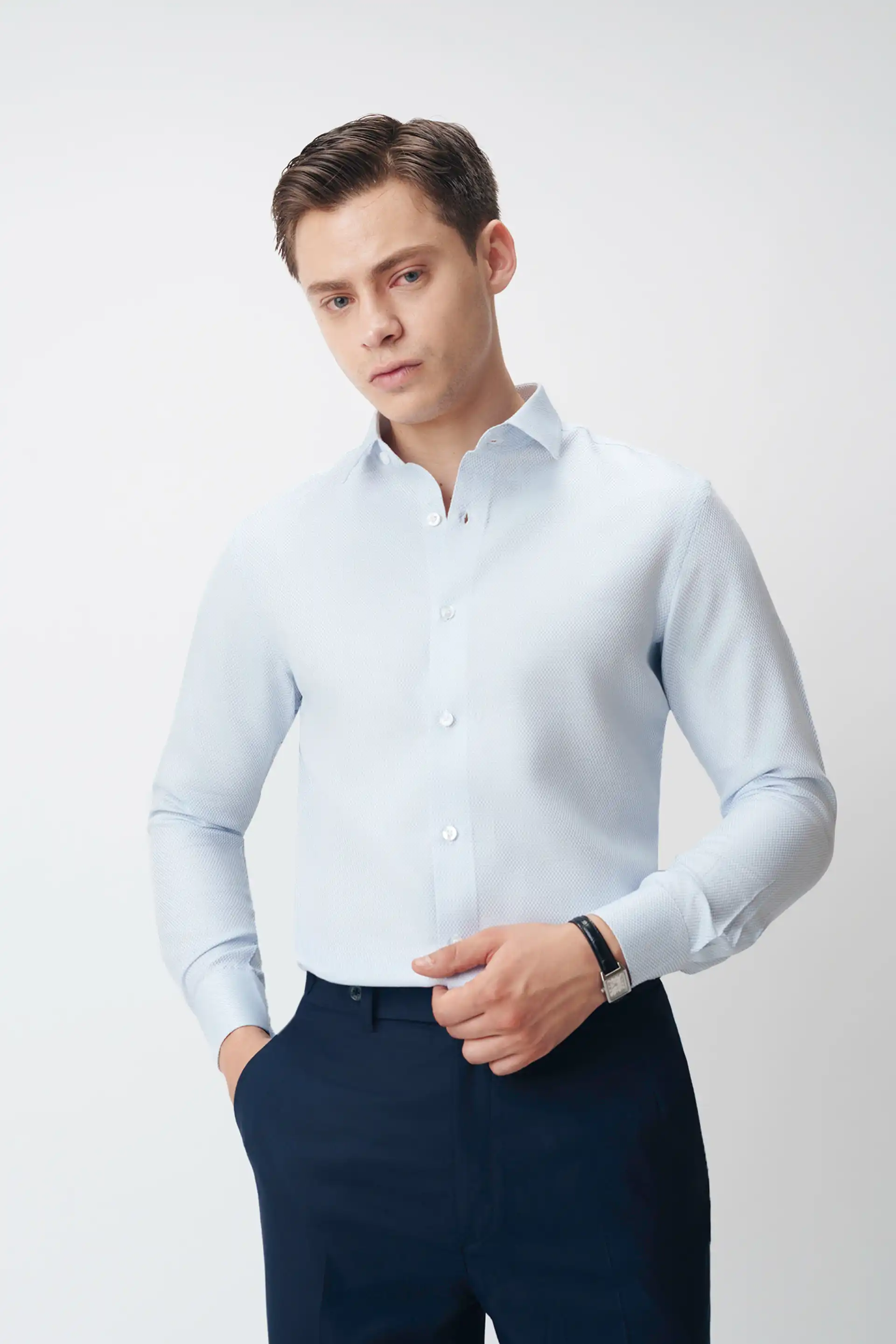 Blue Structured Shirt