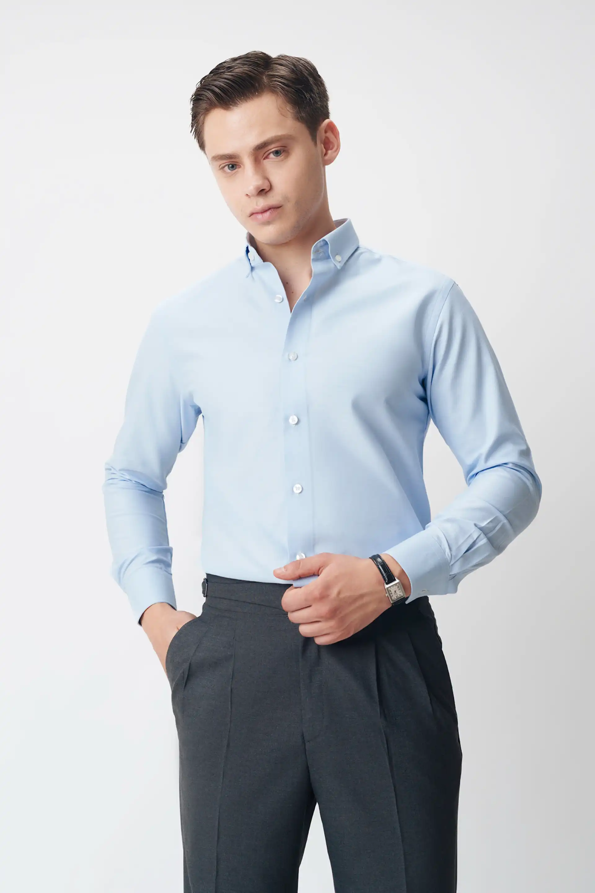 Sky Blue Oxford Button Down Shirt